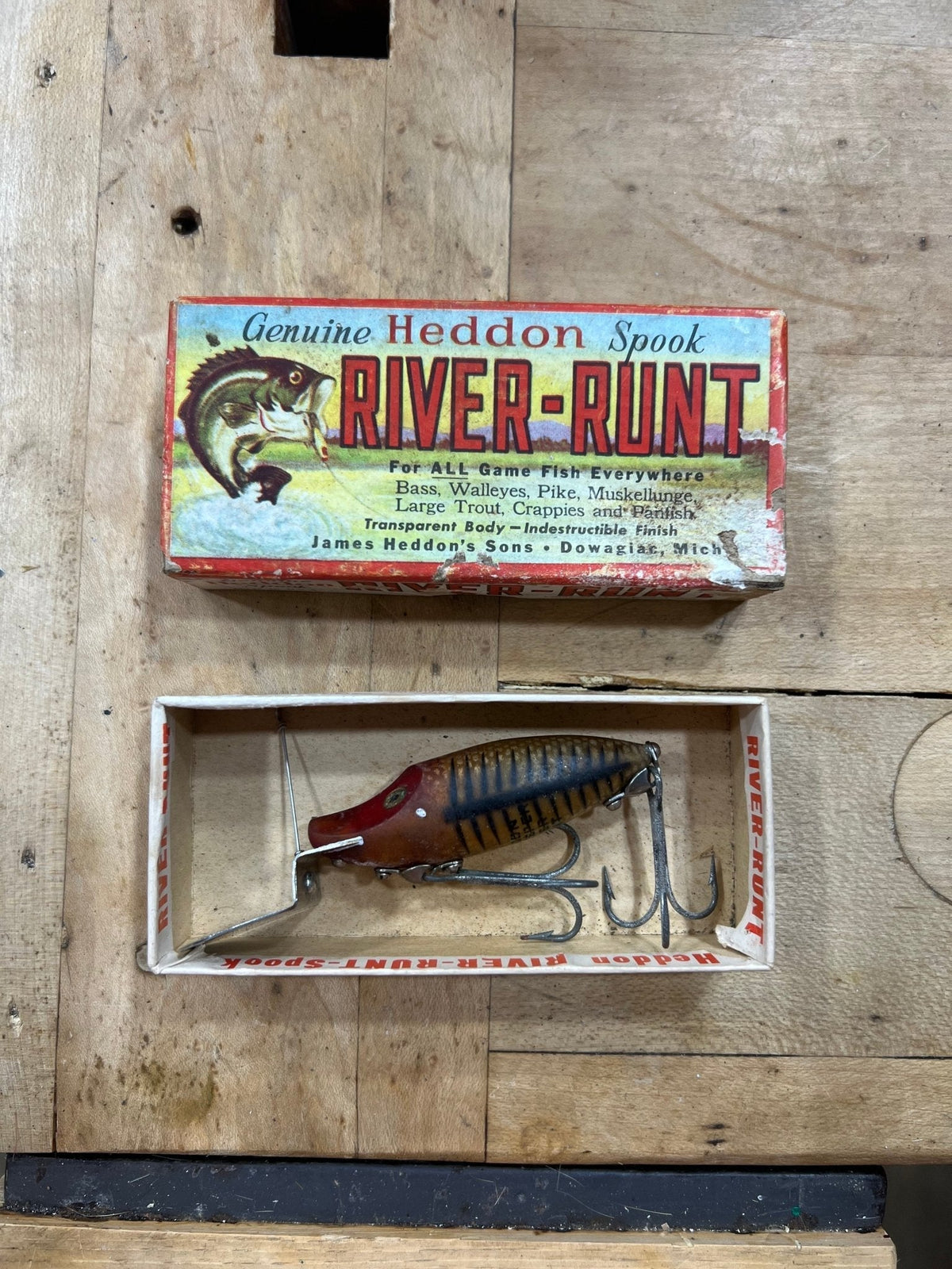 Vintage Heddon River Runt Spook Lure - The Mustard Seed Collection, The Seed