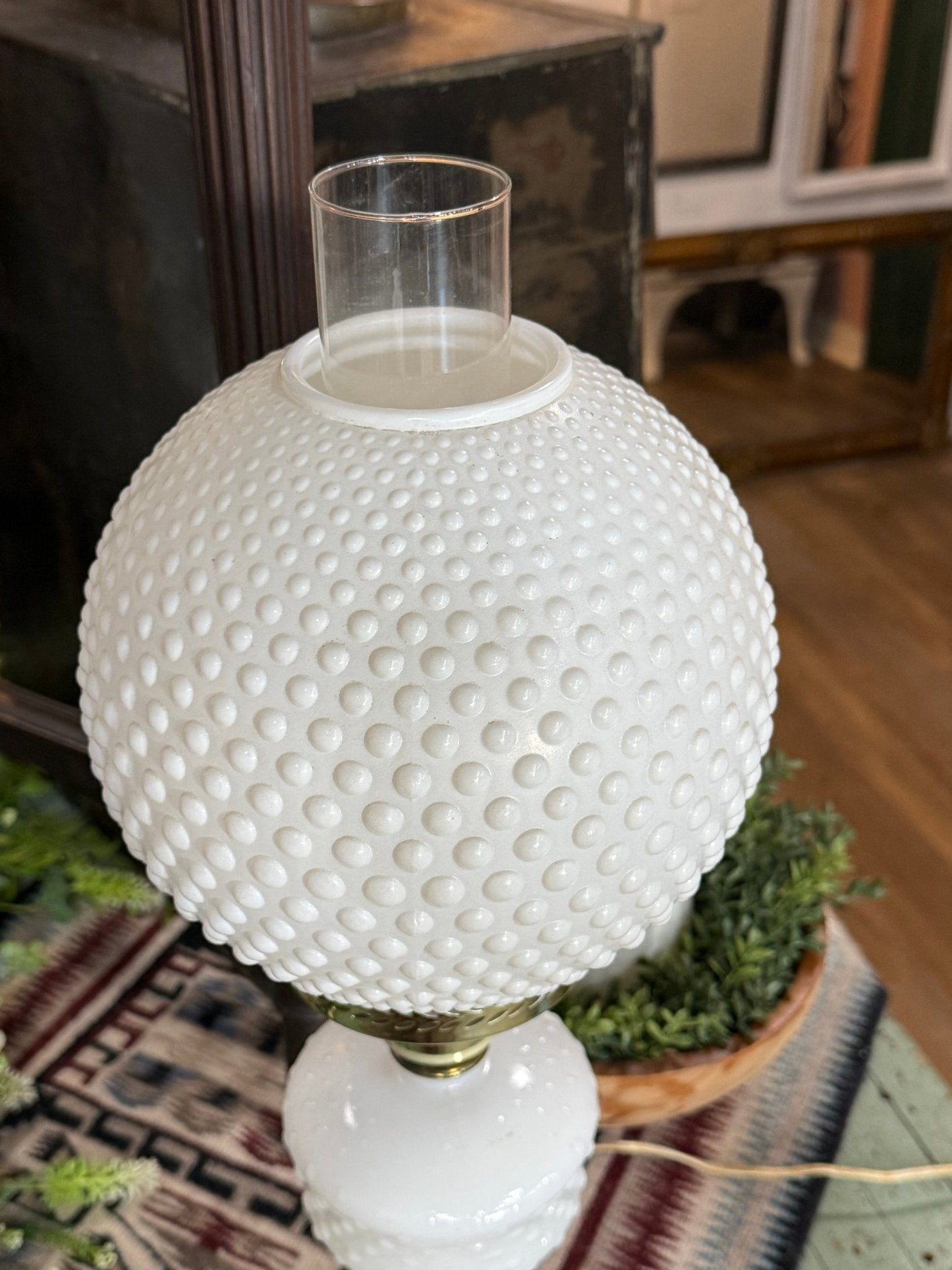 Vintage Hobnail Parlor Lamp