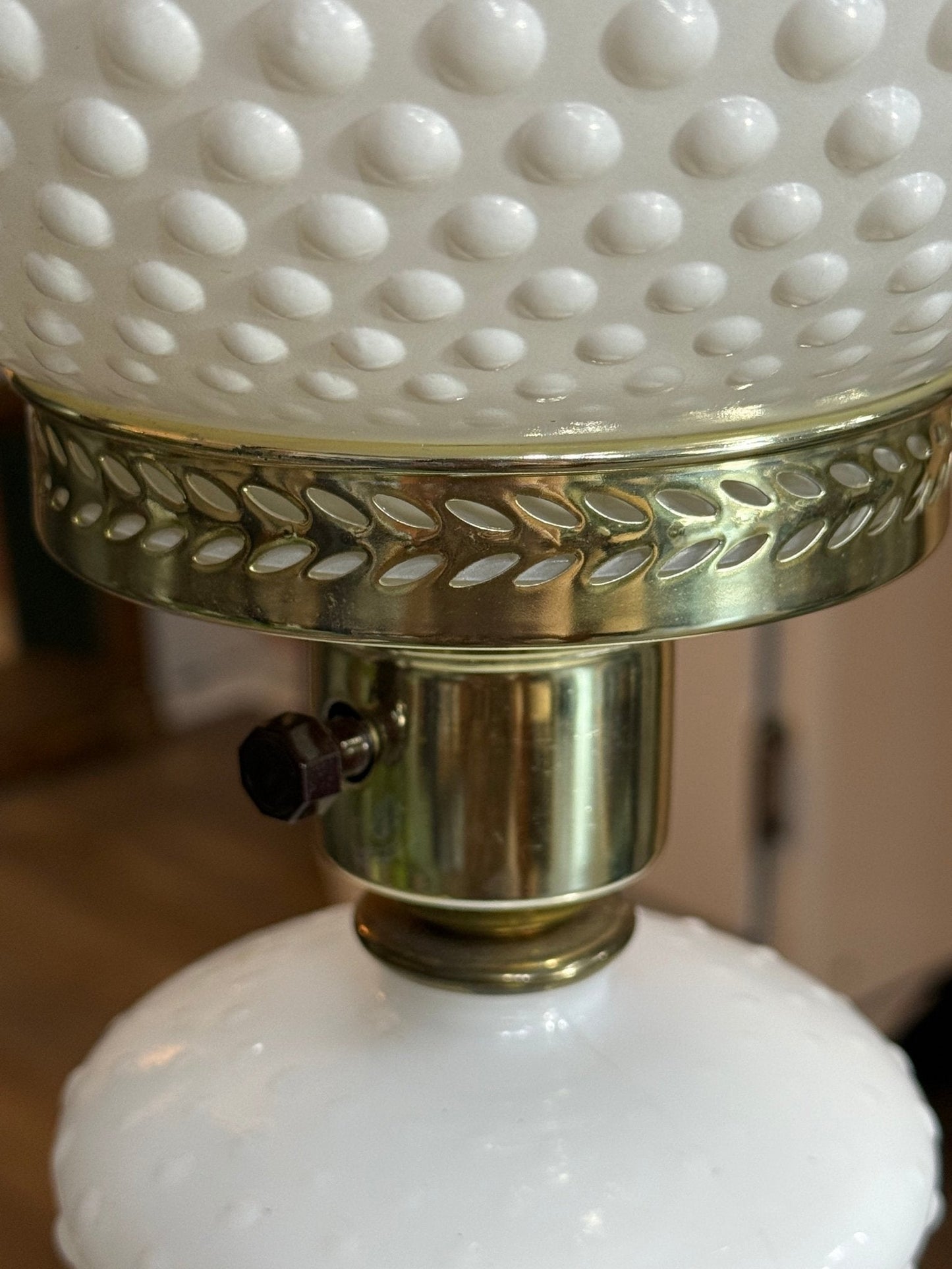 Vintage Hobnail Parlor Lamp