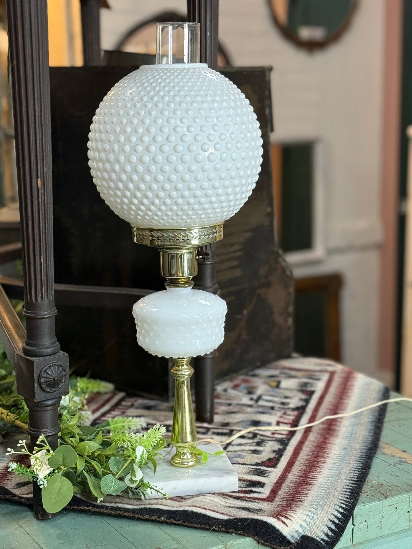 Vintage Hobnail Parlor Lamp