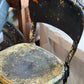 Vintage Industrial Distressed Metal Bar Stool - 35" Tall Counter Seating - The Mustard Seed Collection, The Seed