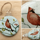 Vintage Cardinal Glass Ornament