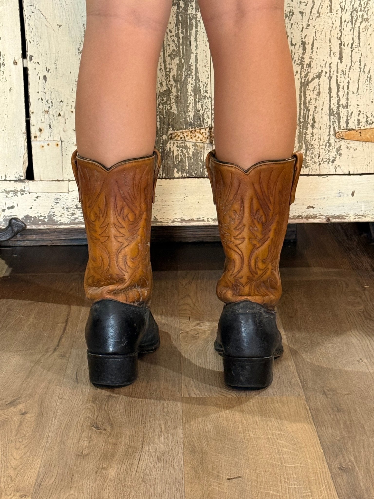 Vintage Justin Boots Two-Tone Western Cowboy Boots | Men's 9.5 B - The Mustard Seed Collection, The Seed