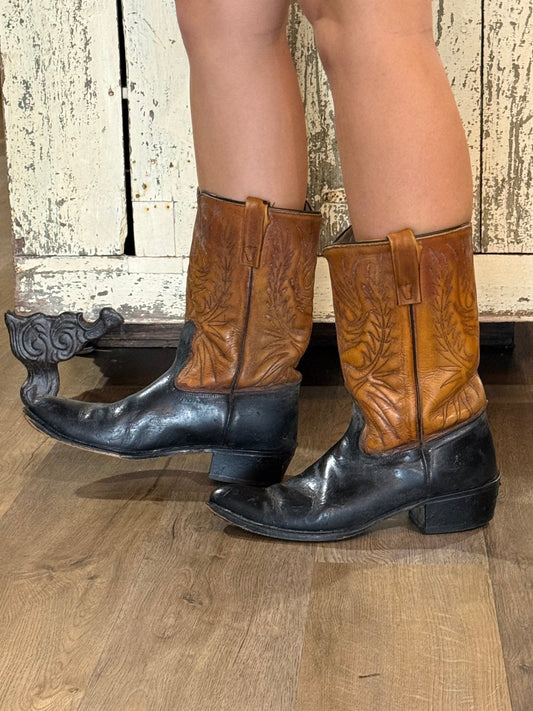 Vintage Justin Boots Two-Tone Western Cowboy Boots | Men's 9.5 B - The Mustard Seed Collection, The Seed