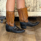 Vintage Justin Boots Two-Tone Western Cowboy Boots | Men's 9.5 B - The Mustard Seed Collection, The Seed