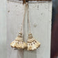 Vintage Luxury Passementerie Key Tassels – Cream & Gold Bullion Accent Pair, 7.5"