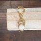 Vintage Mid-Century 12K Gold Filled White Carved Scarab Hinged Bangle Bracelet
