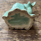 Vintage Mid-Century Ceramic Deer & Tree Stump Planter - Pastel Aqua Green - 5.5" - The Mustard Seed Collection, The Seed
