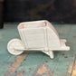 Vintage Mid-Century Ceramic Wheelbarrow Planter – Off-White Retro Kitsch Succulent Pot 