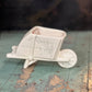 Vintage Mid-Century Ceramic Wheelbarrow Planter – Off-White Retro Kitsch Succulent Pot 