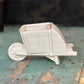 Vintage Mid-Century Ceramic Wheelbarrow Planter – Off-White Retro Kitsch Succulent Pot