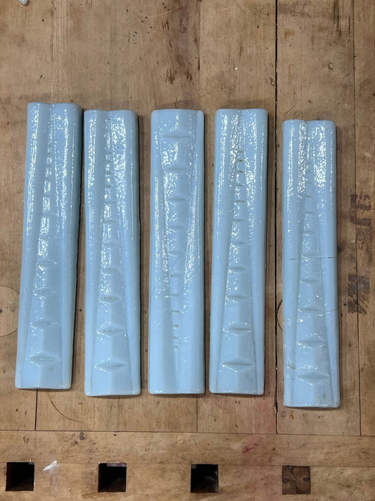Vintage Mid-Century Modern Slag Glass Architectural Border Inserts Set (9.5" x 2") - The Mustard Seed Collection, The Seed