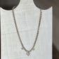 Vintage Mid-Century Rhinestone Tennis Choker with Dainty Trio Pendant