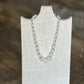 Vintage Mid-Century Signed Western Germany Sculpted Milk Glass X-Link NecklaceNecklace