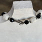 Vintage Mid-Century Unmarked Black and White Melon Glass Choker NecklaceNecklace
