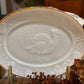 Vintage Milk Glass Anchor Hocking Turkey Platter
