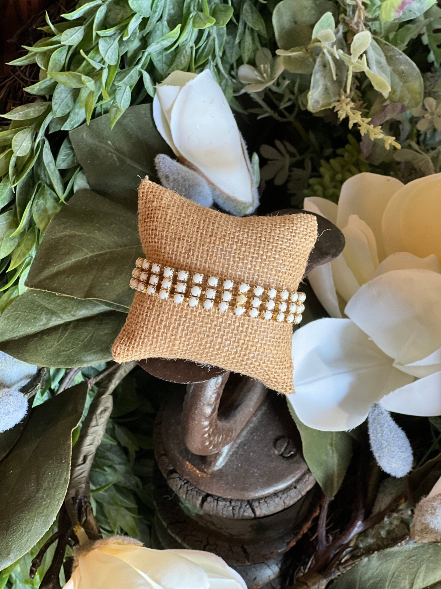 Vintage Milk Glass Bracelet - The Mustard Seed Collection, The Seed