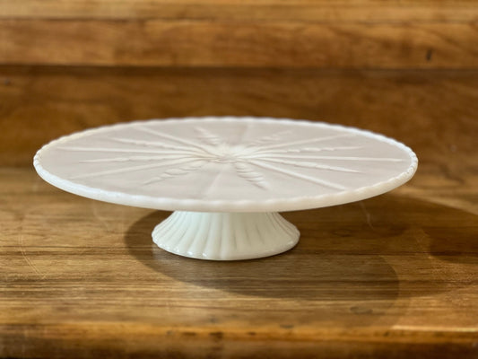 Vintage Milk Glass Cake Stand - The Mustard Seed Collection, The Seed