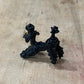 Vintage Miniature Black Art Glass Poodle Figurine – Mid-Century Modern Blown Glass Tiny Dog