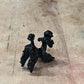 Vintage Miniature Black Art Glass Poodle Figurine – Mid-Century Modern Blown Glass Tiny Dog