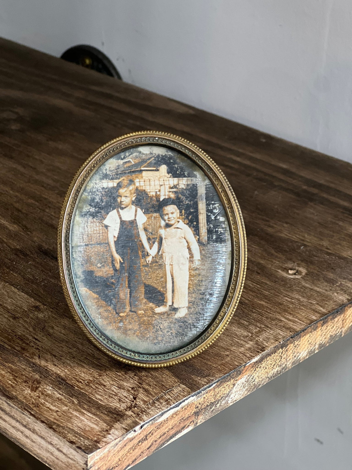 Vintage Miniature Oval Solid Brass Picture Frame – MHW 306 Heart Easel Back The Mustard Seed Collection, The Seed