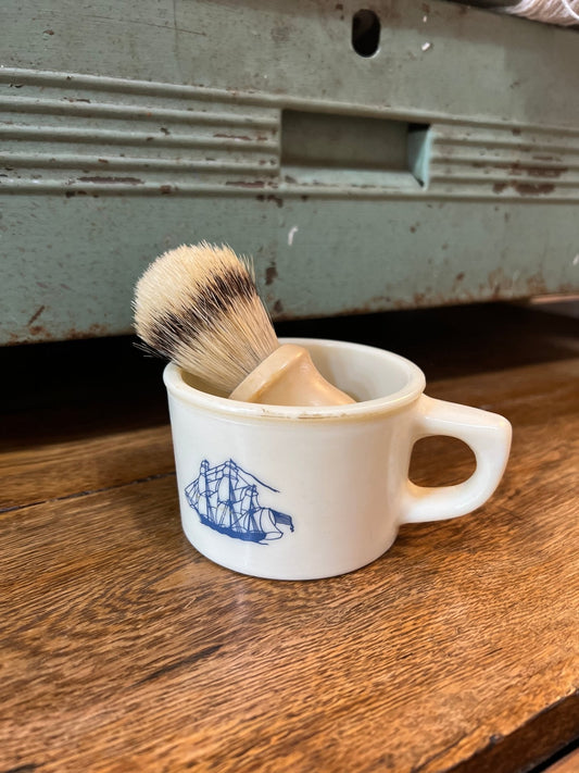 Vintage Old Spice Shaving Mug with Shaving Brush - The Mustard Seed Collection, The Seed