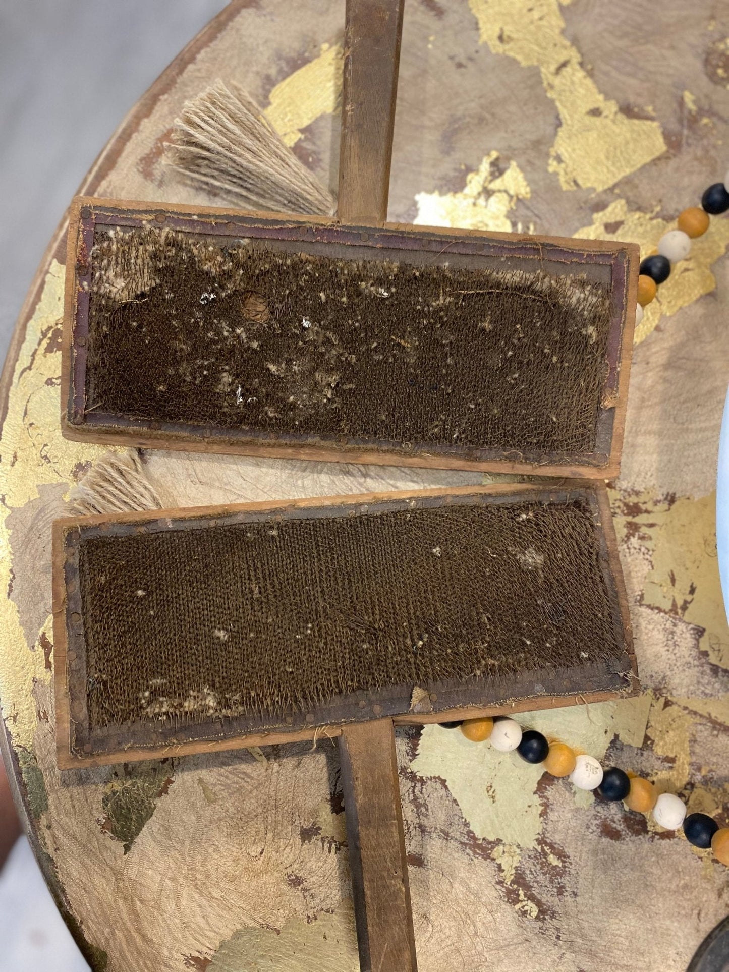 Vintage Old Whittemore Cotton Sheep Wool Brush - The Mustard Seed Collection, The Seed