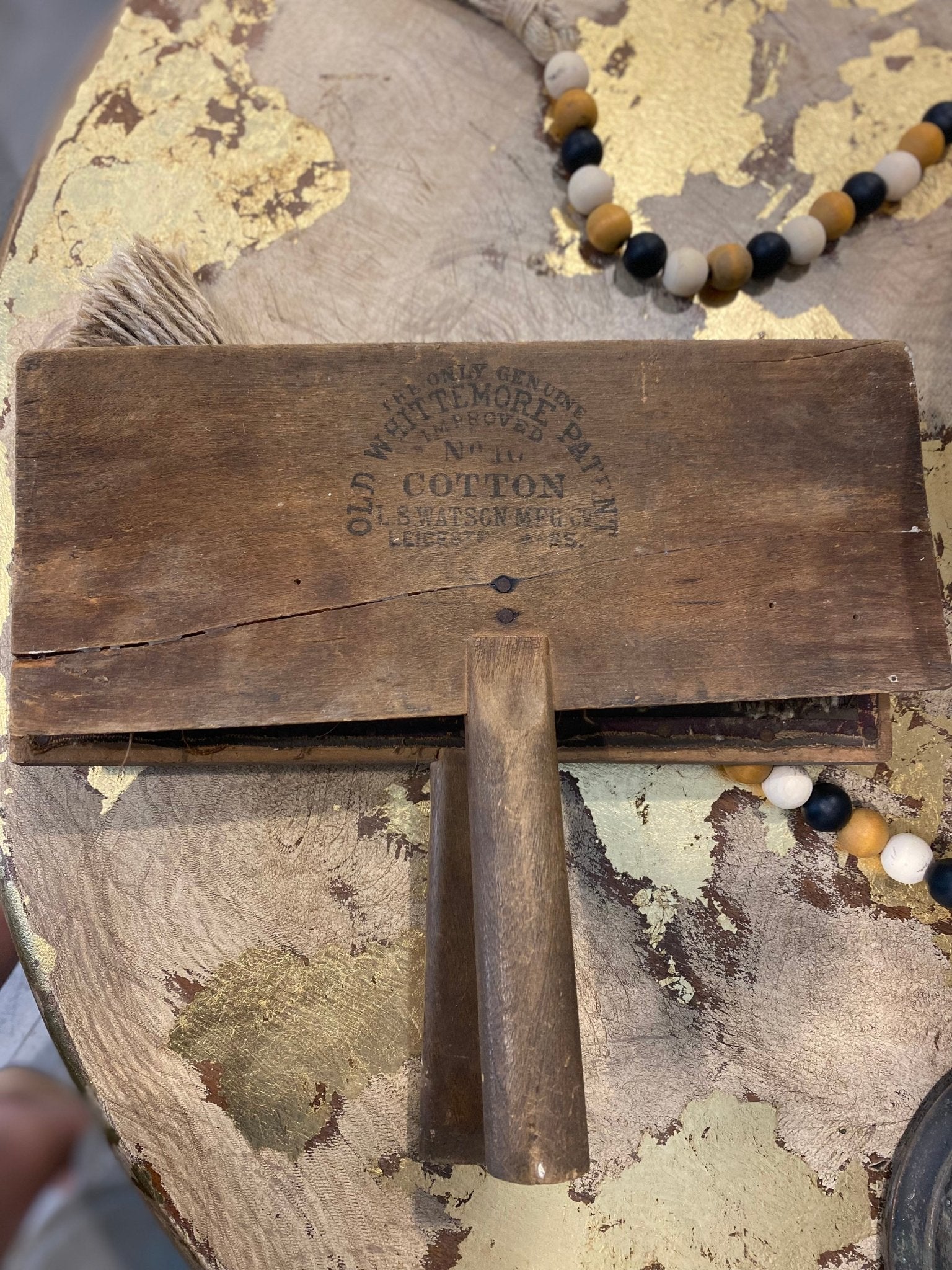 Vintage Old Whittemore Cotton Sheep Wool Brush - The Mustard Seed Collection, The Seed