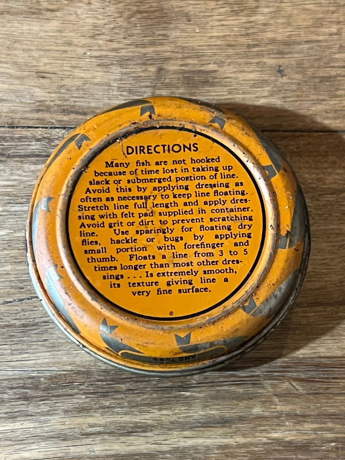 Vintage Oreno Fly Rod Line Dressing Tin - The Mustard Seed Collection, The Seed