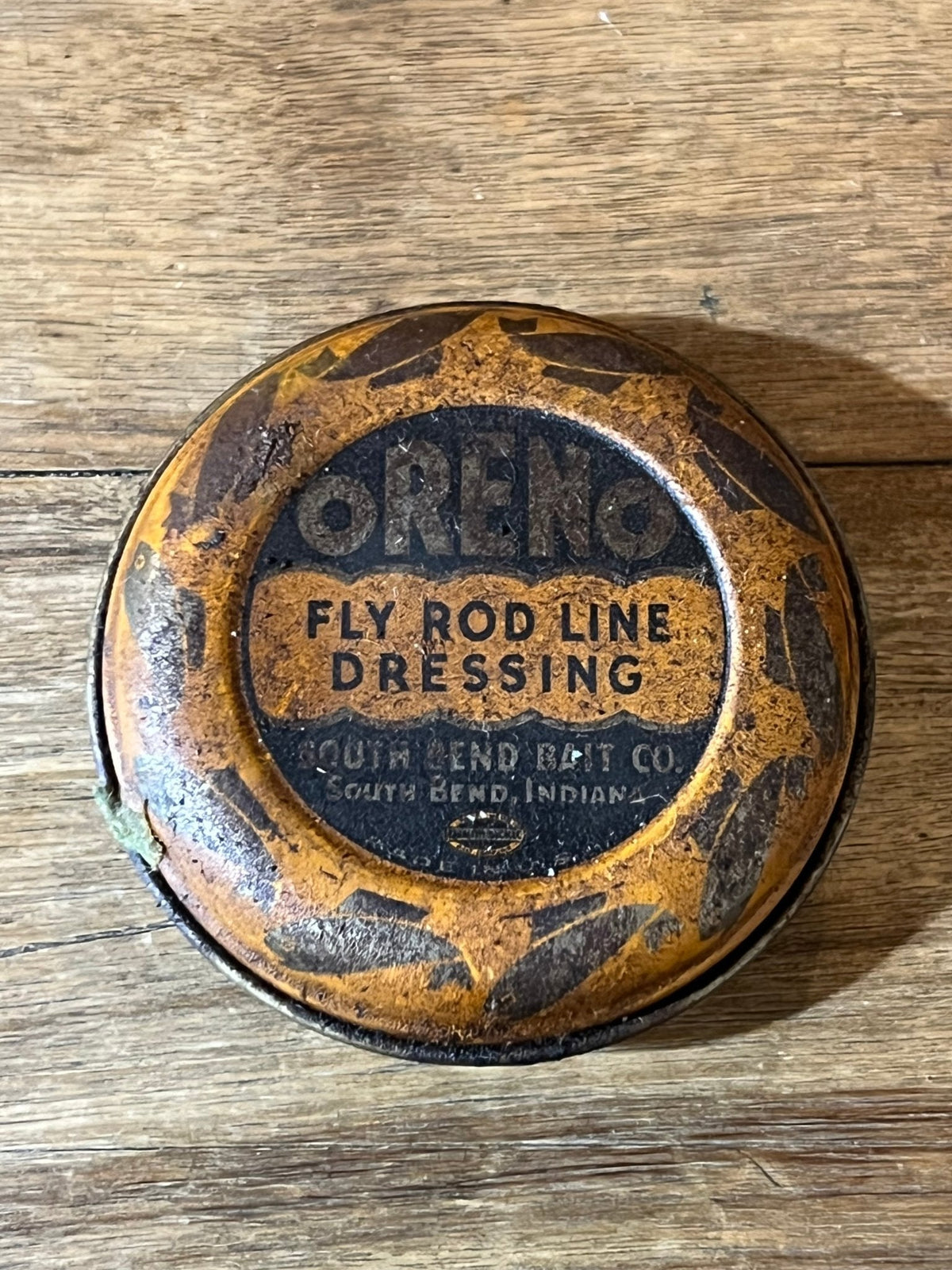 Vintage Oreno Fly Rod Line Dressing Tin - The Mustard Seed Collection, The Seed