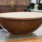 Vintage Pair of Salt Glazed Brown and White Harvest Bowls