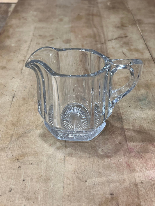 Vintage Paneled Clear Glass Creamer Pitcher - The Mustard Seed Collection, The Seed