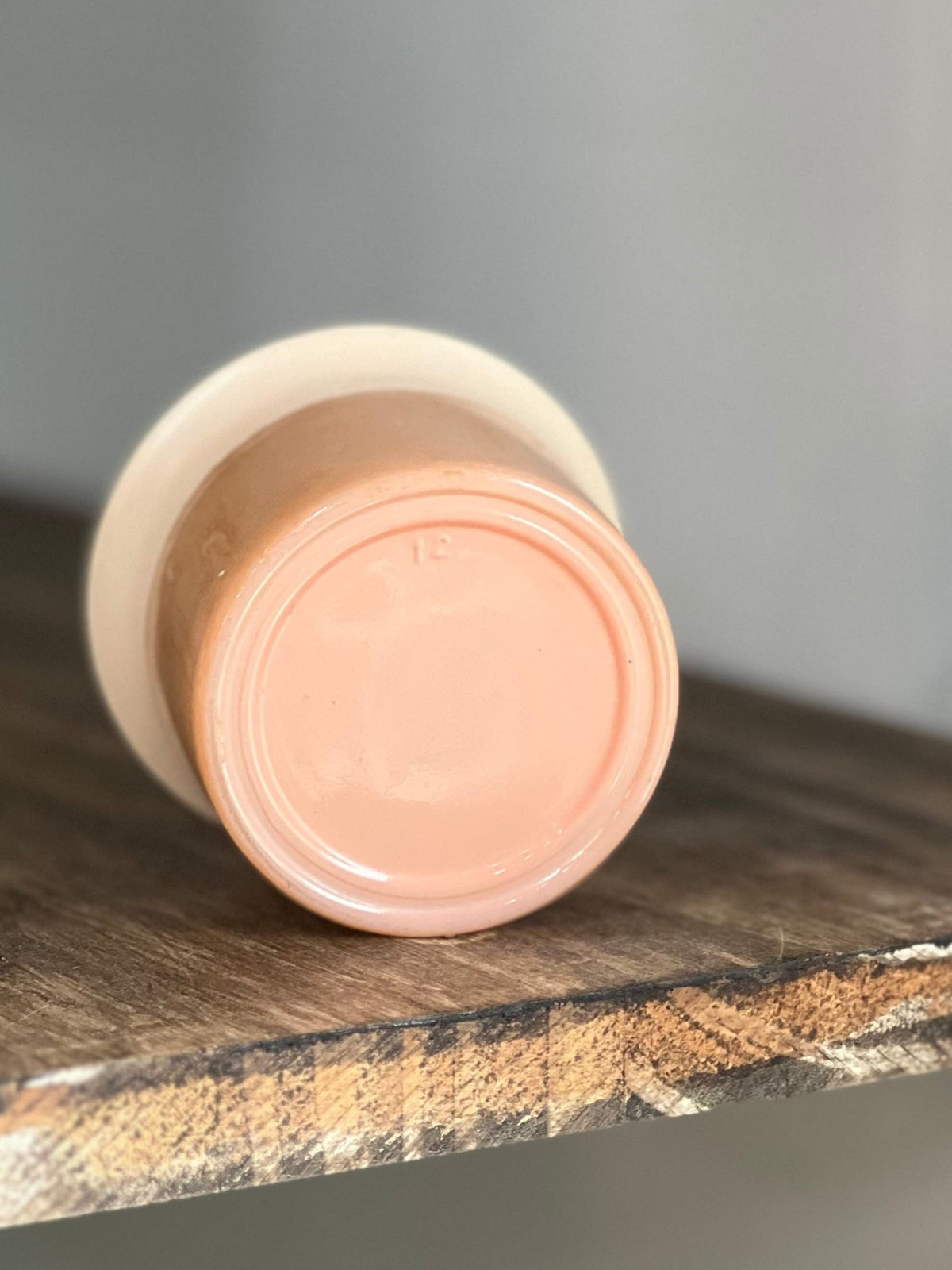Vintage Peach Opal Glass Vanity Cosmetic Jar with Floral Lid (2.5" x 2.75")trinket box