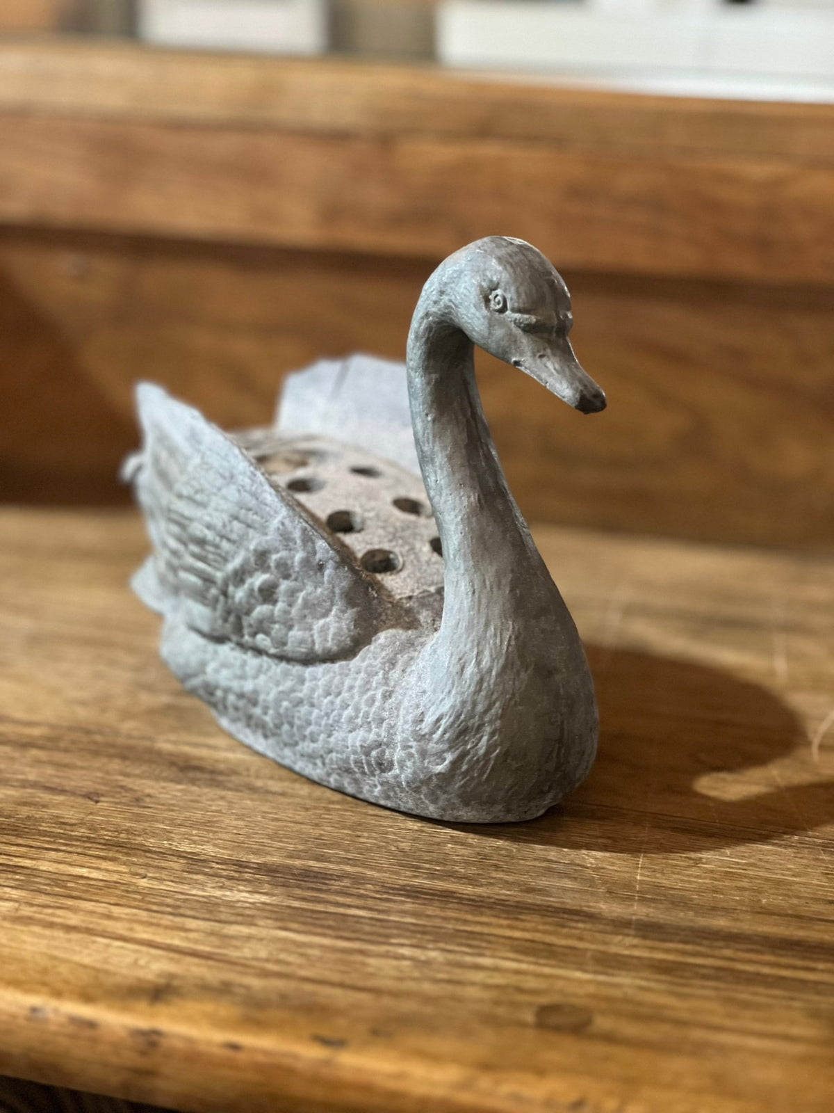Vintage "Petites Choses" Heavy Die-Cast Metal Swanflower frog
