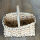 Vintage Primitive Split-Wood Gathering Basket with Handle 