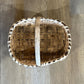 Vintage Primitive Split-Wood Gathering Basket with Handle 