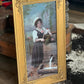 Vintage Print of a Maiden at a Well
