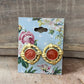 Vintage Retro Gold Rope Border Stud Earrings – 0.75" Swirled Terracotta Copper Enamel Post Earrings