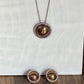 Vintage Rose Gold Vermeil Dome Halo Necklace & Earring Set – 925 Sterling SilverJewelry