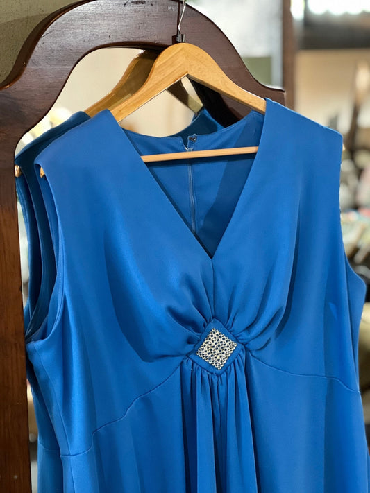 Vintage Royal Blue Maxi Dress - Size 24.5 - The Mustard Seed Collection, The Seed