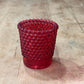 Vintage Ruby Red Hobnail Glass Votive Candle Holder - The Mustard Seed Collection, The Seed