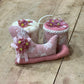 Vintage Russ Berrie Shabby Chic Pink Lace Christmas Ornaments - Sold Separately - The Mustard Seed Collection, The Seed