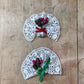 Vintage Russ Berrie White Lace Fan Christmas Ornaments - Set of 2 - The Mustard Seed Collection, The Seed