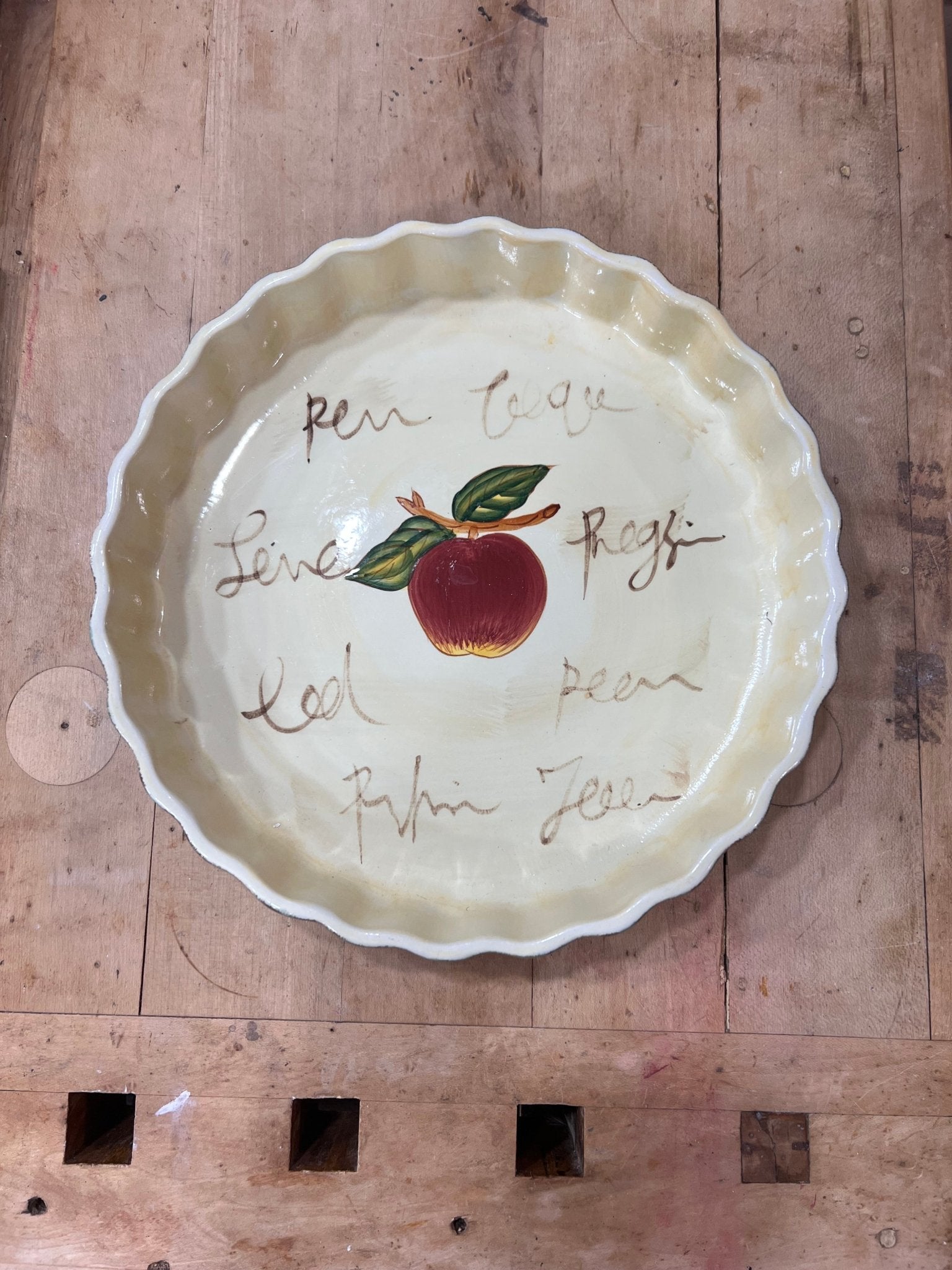Vintage Rustic Stoneware Fluted Apple Tart & Pie Baking Dish - The Mustard Seed Collection, The Seed