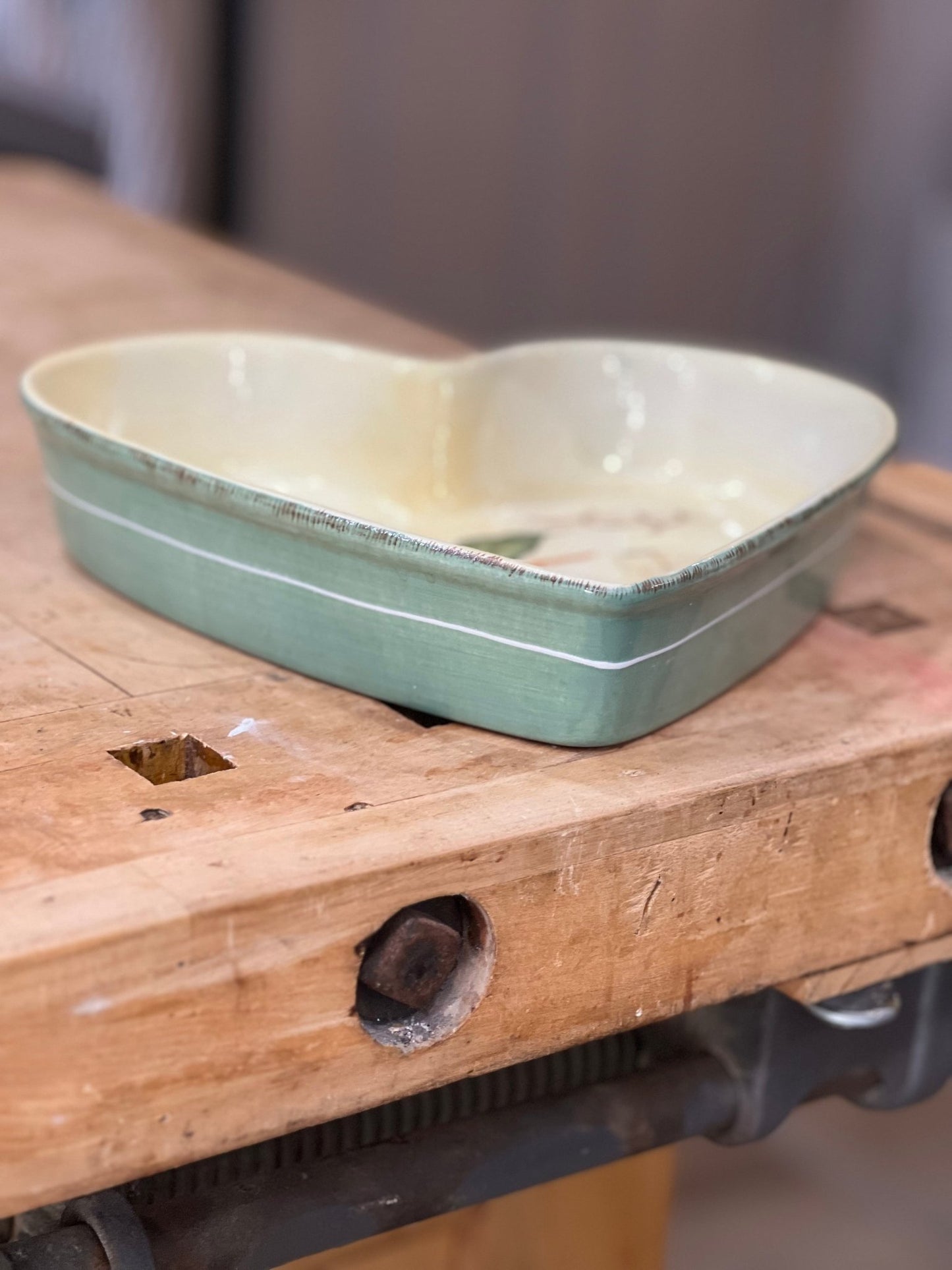 Vintage Rustic Stoneware Heart-Shaped Apple Baking & Serving Dish - The Mustard Seed Collection, The Seed