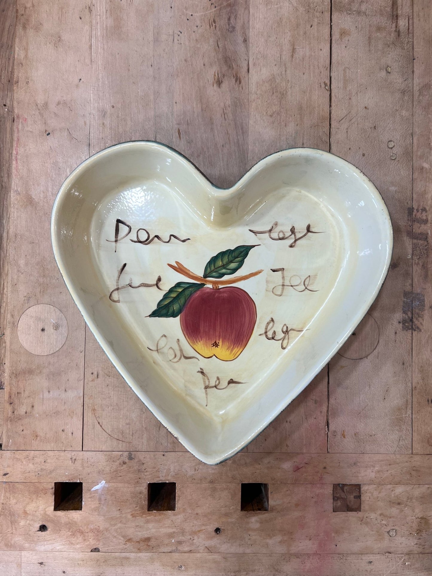 Vintage Rustic Stoneware Heart-Shaped Apple Baking & Serving Dish - The Mustard Seed Collection, The Seed