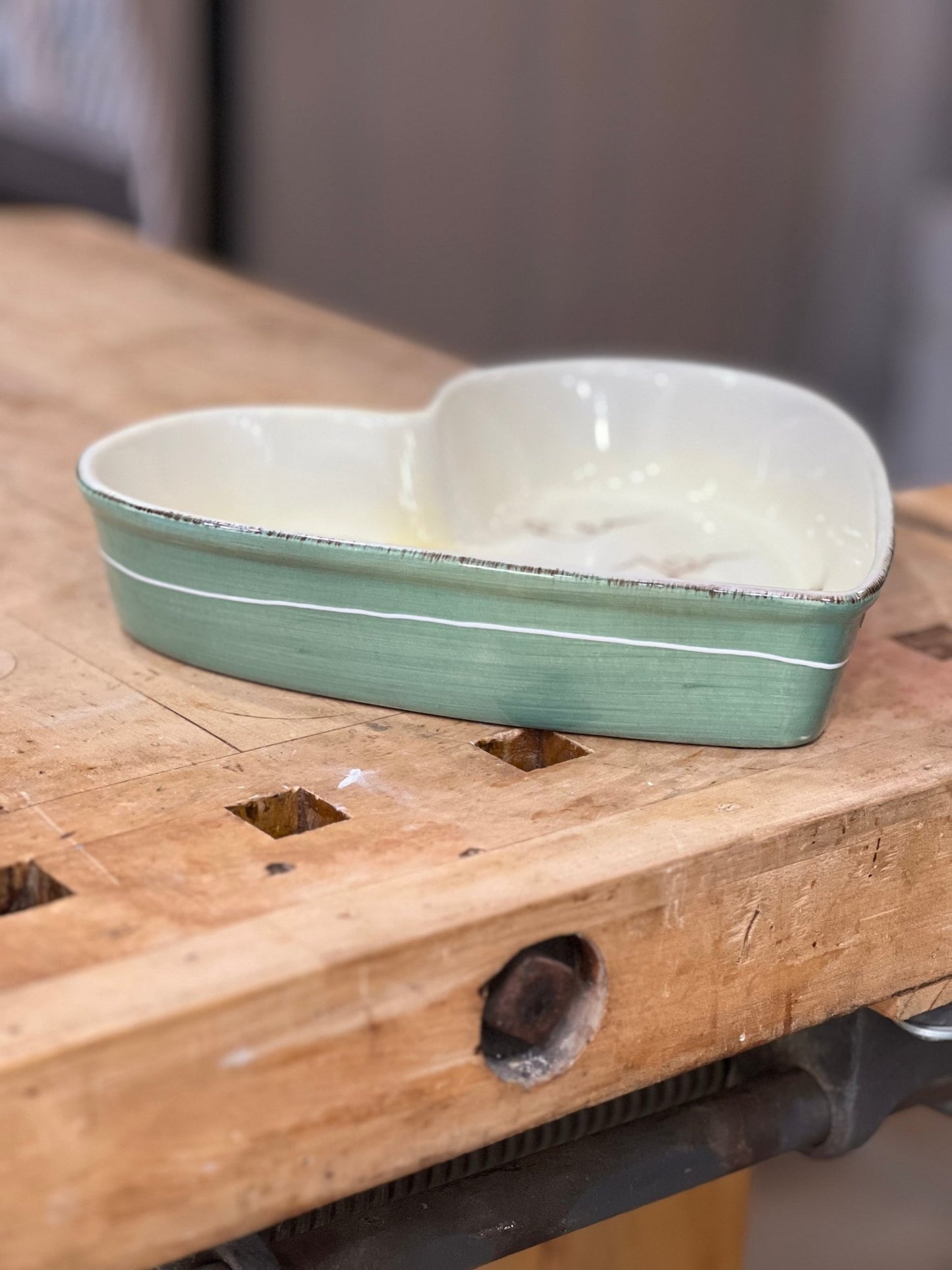 Vintage Rustic Stoneware Heart-Shaped Grape Baking & Serving Dish - The Mustard Seed Collection, The Seed