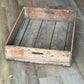 Vintage Rustic Wooden Crate Tray / Shallow Industrial Factory ToteBox