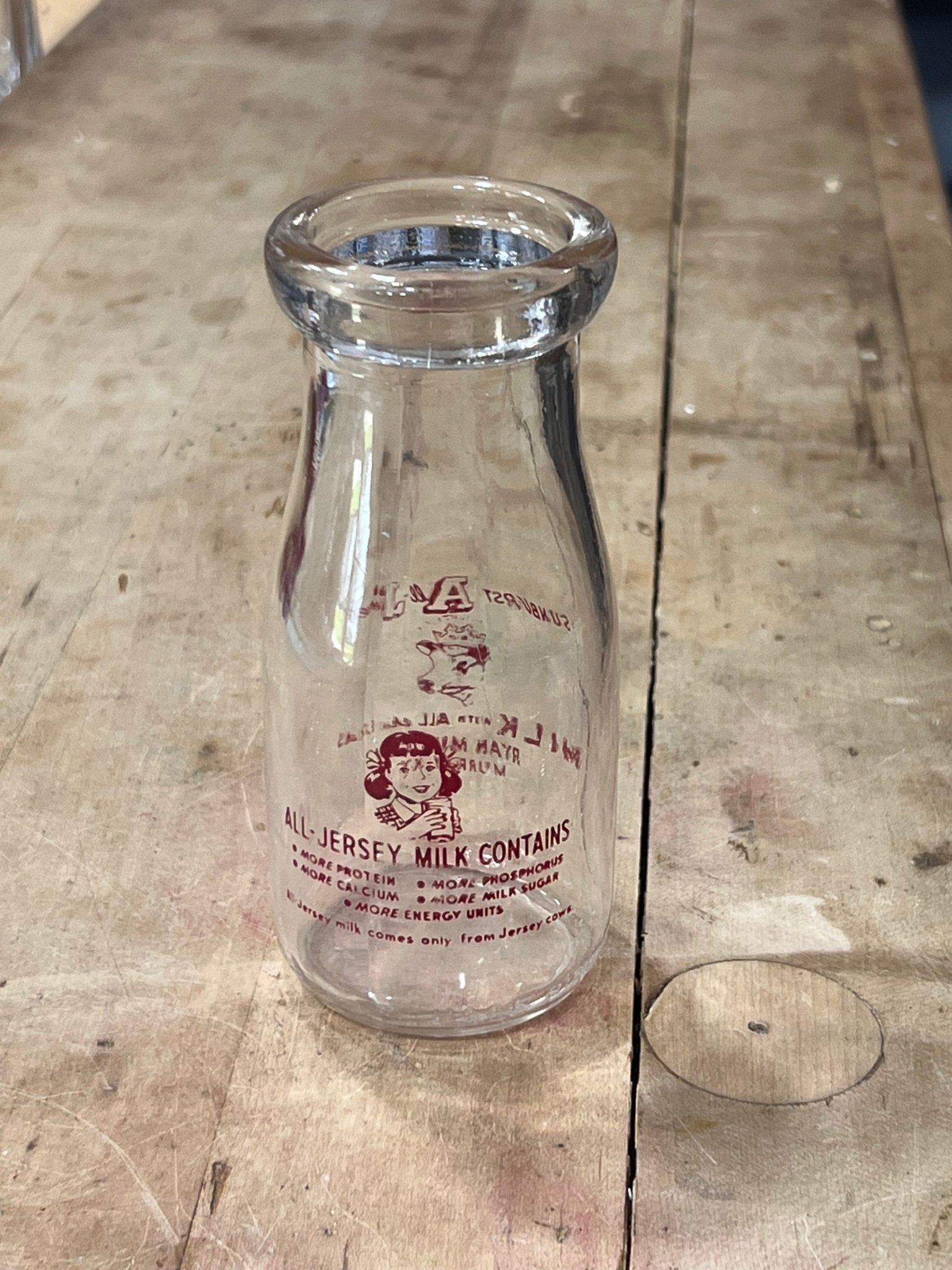 Vintage Ryan Milk Co. "All-Jersey" Miniature Milk Bottle / Creamer - The Mustard Seed Collection, The Seed