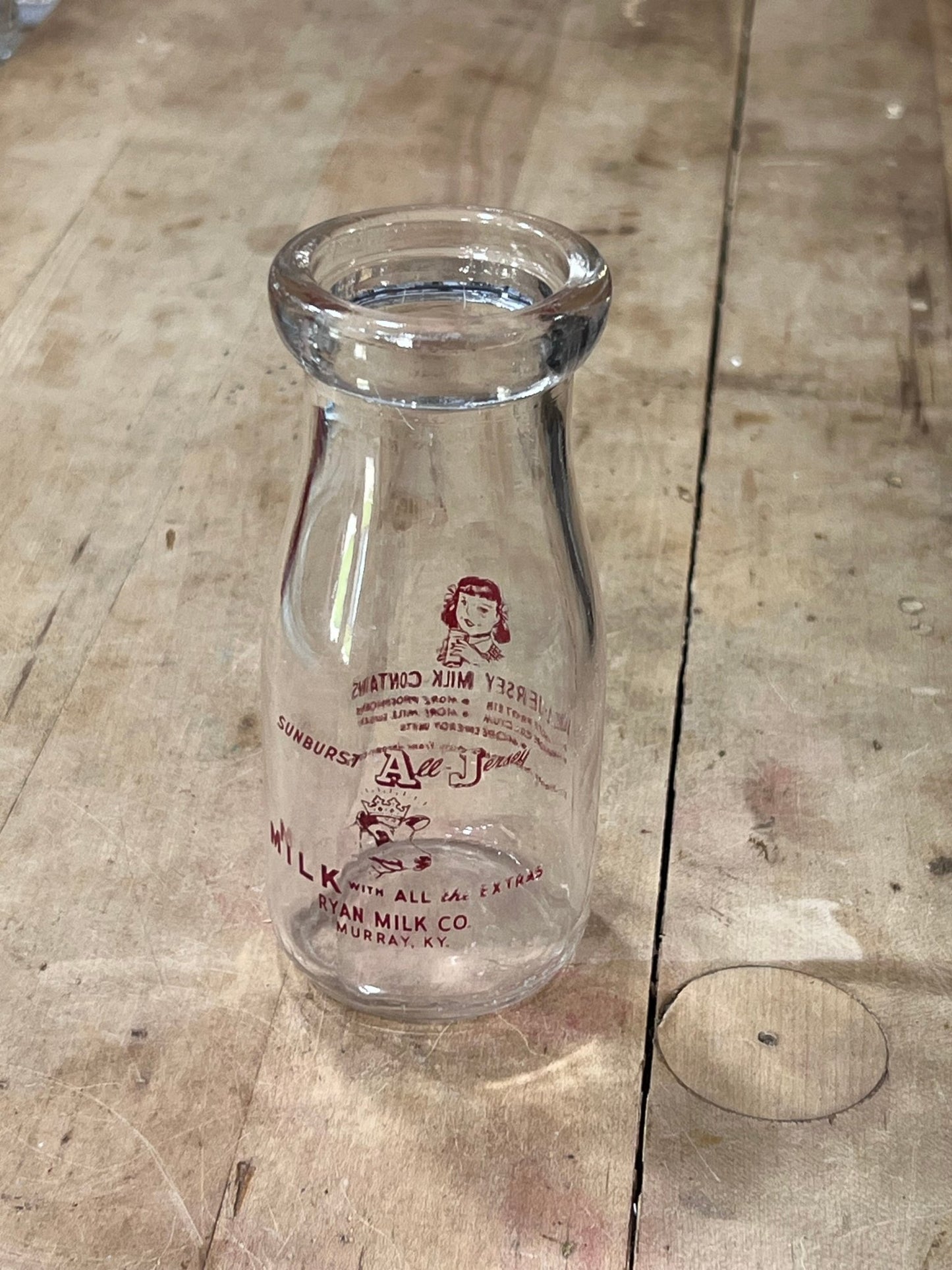 Vintage Ryan Milk Co. "All-Jersey" Miniature Milk Bottle / Creamer - The Mustard Seed Collection, The Seed